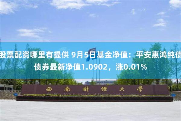 股票配资哪里有提供 9月5日基金净值：平安惠鸿纯债债券最新净值1.0902，涨0.01%