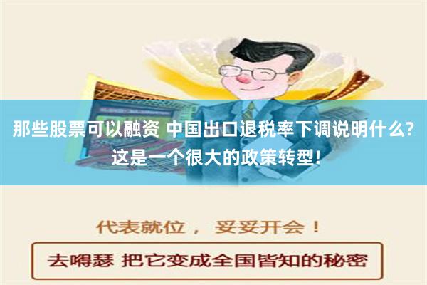 那些股票可以融资 中国出口退税率下调说明什么? 这是一个很大的政策转型!