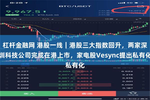 杠杆金融网 港股一线｜港股三大指数回升，两家深圳科技公司完成在港上市，家电股Vesync提出私有化